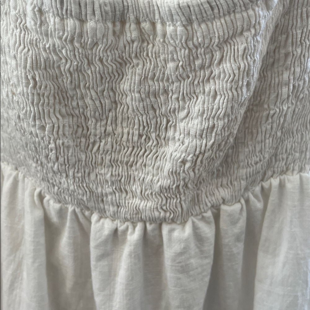 Bohemian White Lace Baby doll tiered Cotton Summer Dress adjustable straps 12 - Picture 8 of 12